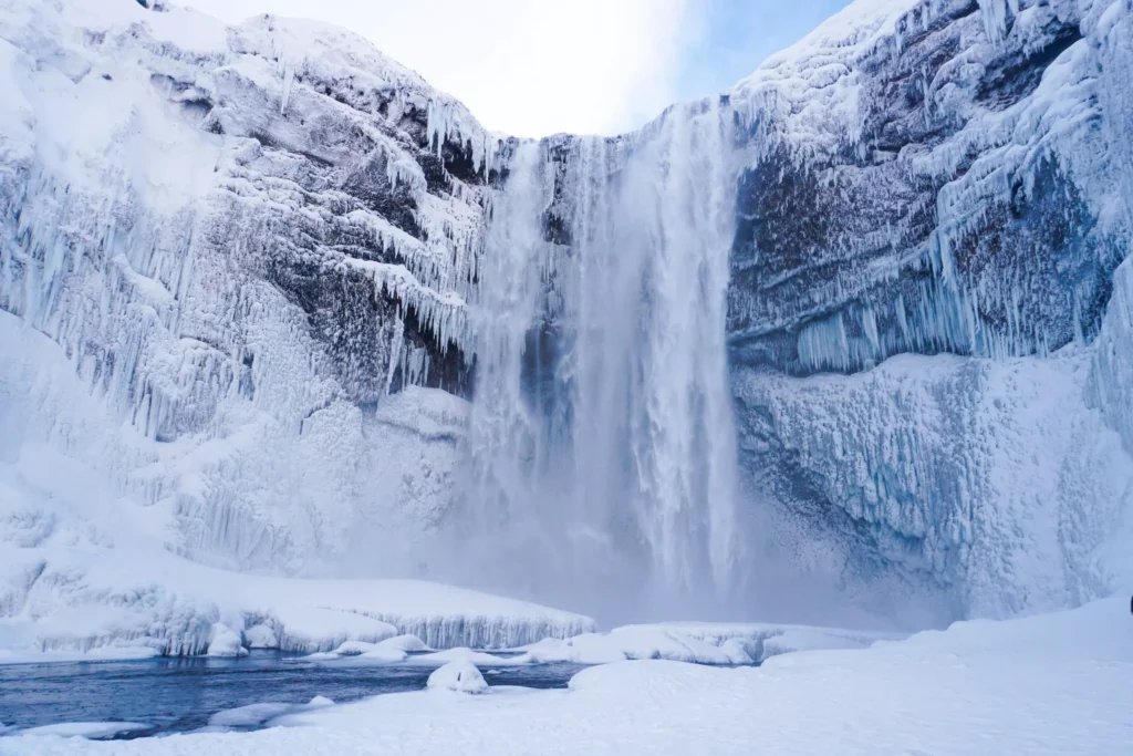 Skógafoss iceland in winter