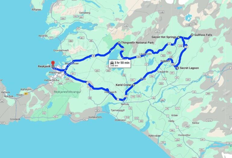 golden circle map route