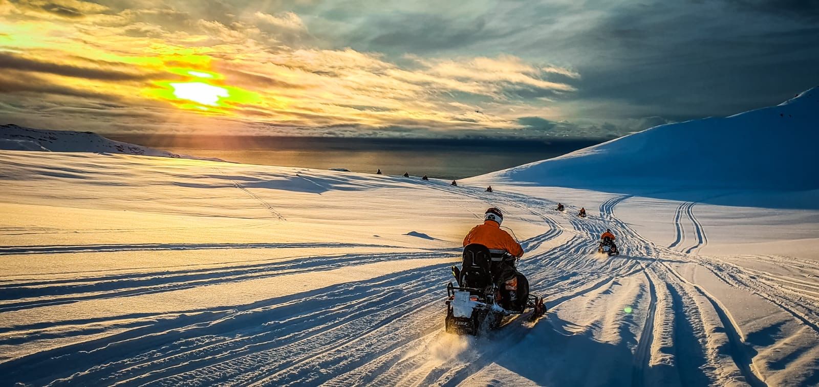 Snowmobile tour in iceland glacier