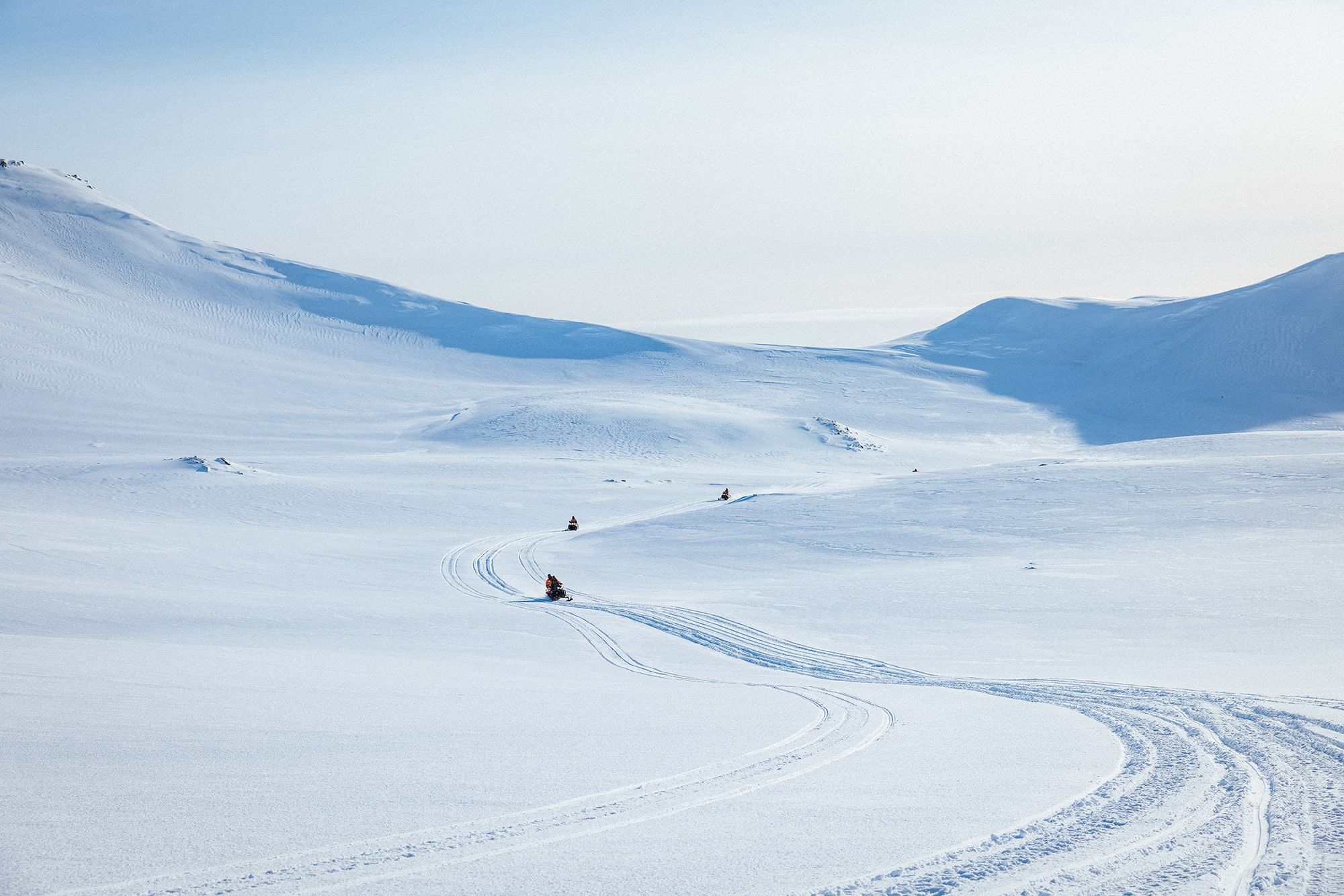 Snowmobile tour in iceland glacier